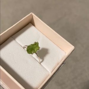 Peridot moonstone ring